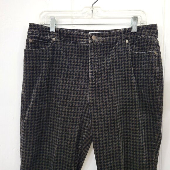 Charter Club Women's Houndstooth Corduroy Pants Size 12 - Picture 3 of 4